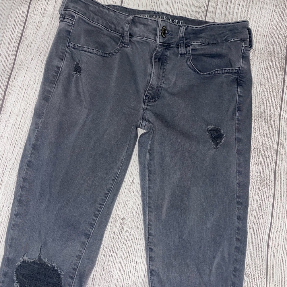 AMERICAN EAGLE OUTFITTERS Women’s Super Stretch Denim Skinny Jeans Grey Size 6 - Picture 6 of 11